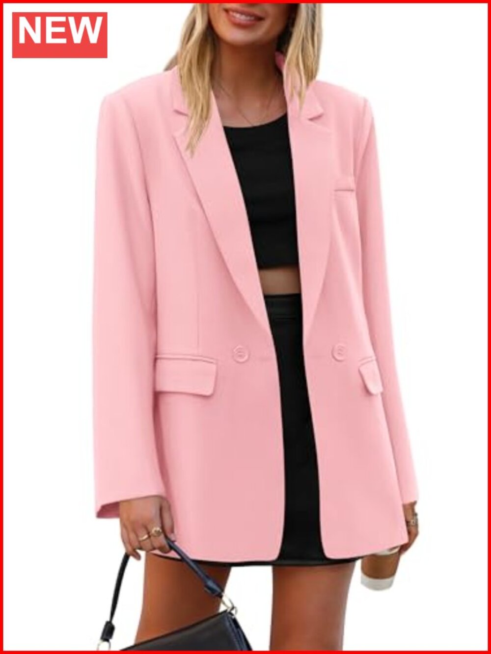 PRETTYGARDEN Womens Fall Business Casual Oversized Wear To Work Blazer Suit